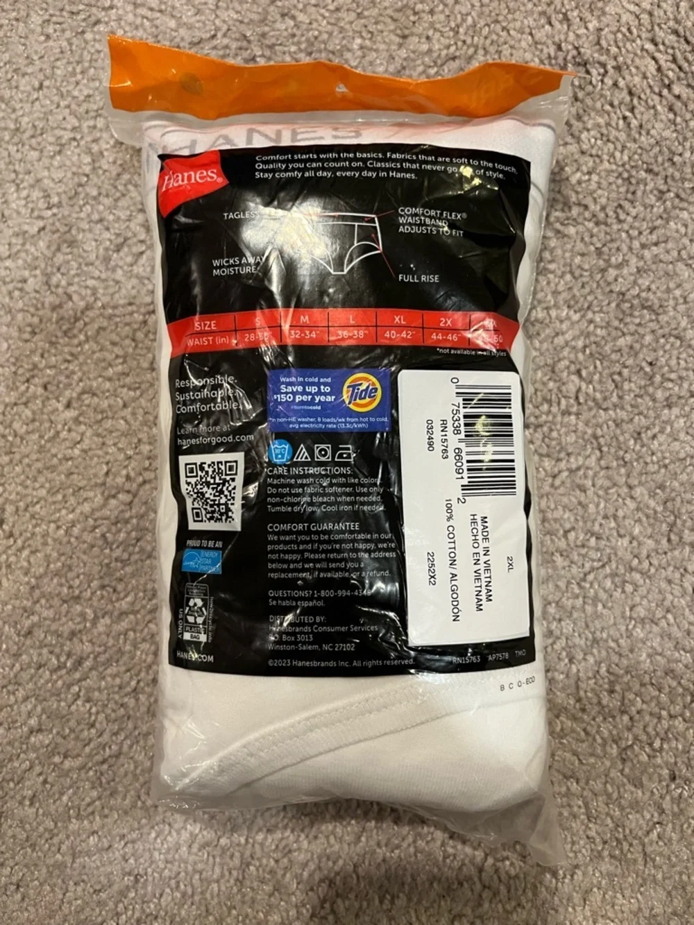Hanes Men’s Tagless Briefs 3-Pack